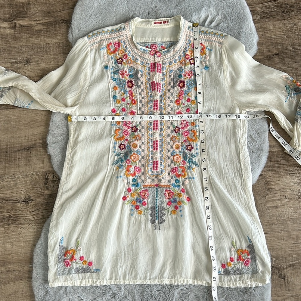 Johnny Was Sarabeth Georgette Embroidered Tunic - Picture 4 of 9
